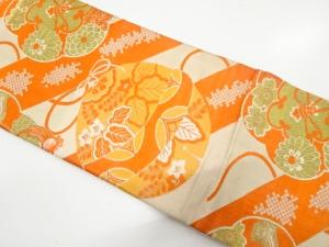 アンティーク　鈴に花模様織り出し子供帯（材料）
